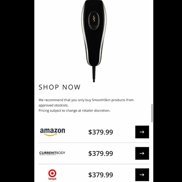 SmoothSkin Pure IPL Hair Removal Device for body and face